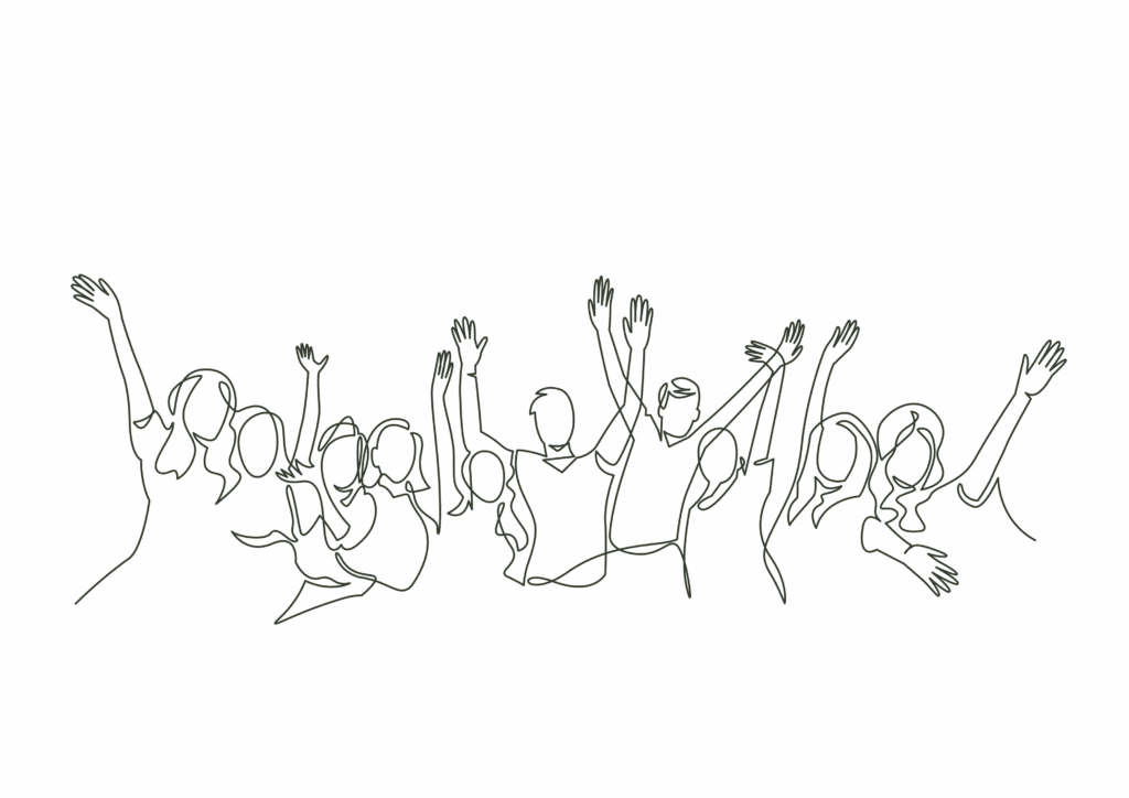 outline of team in black